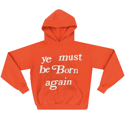 Pre-owned Cactus Plant Flea Market Born Again Hooded Sweatshirt With Pocket 'orange'