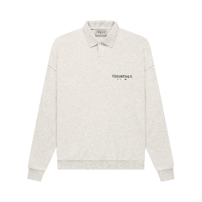 Pre-owned Essentials Fear Of God  Long-sleeve Polo 'light Heather Oatmeal' In Cream