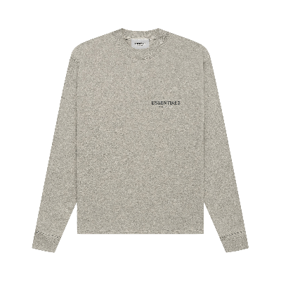 Pre-owned Essentials Fear Of God  Long-sleeve Tee 'dark Heather Oatmeal' In Grey