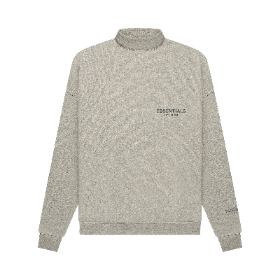 Pre-owned Essentials Fear Of God  Pullover Mockneck 'dark Heather Oatmeal' In Grey
