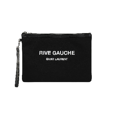 Pre-owned Saint Laurent Rive Gauche Zippered Pouch 'black'
