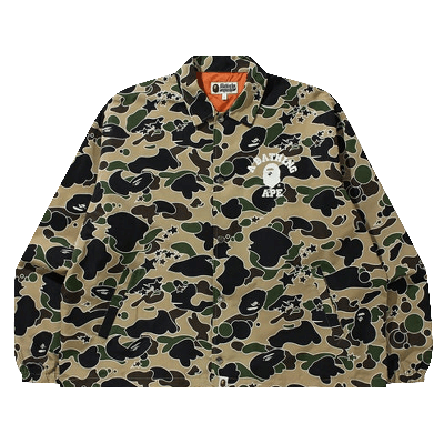 Pre-owned Bape Sta Camo Relaxed Coach Jacket 'yellow'