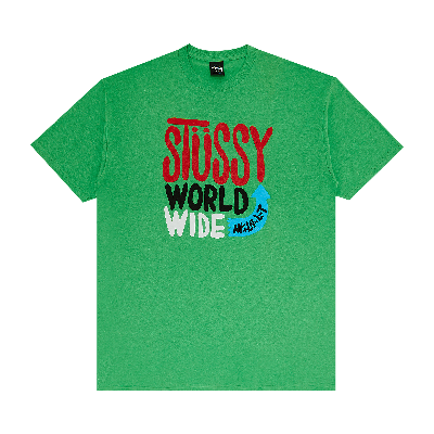 Pre-owned Stussy World Wide Tee 'green'
