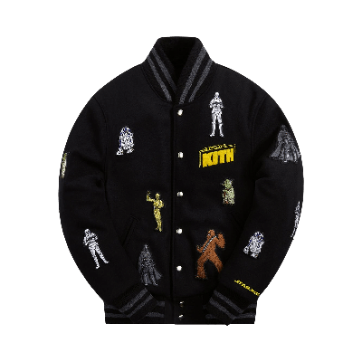 Pre-owned Kith For Star Wars For Golden Bear Varsity Jacket 'black'