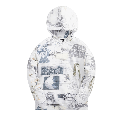 Pre-owned Kith For Star Wars Sketches Hoodie 'white'