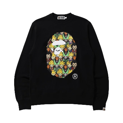 Pre-owned Bape X Dragon Ball Z Baby Milo Big Ape Head Crewneck 'black'