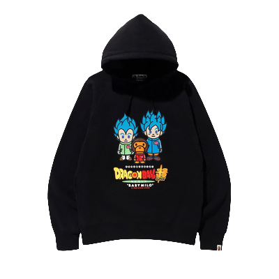 Pre-owned Bape X Dragon Ball Z Super Son Goku & Vegeta Hoodie 'black'