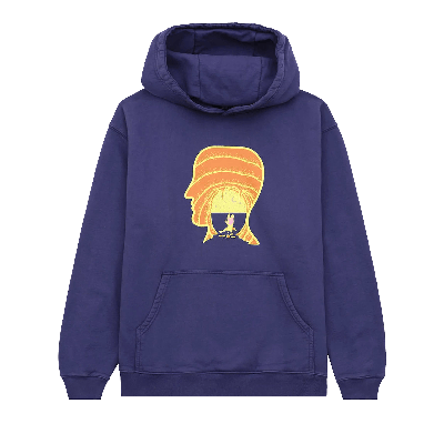 Pre-owned Brain Dead Tongue Demon Hoodie 'navy' In Blue