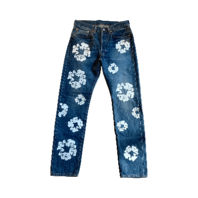 Pre-owned Levi's X Denim Tears The Cotton Wreath Jean 'dark Wash' In Blue