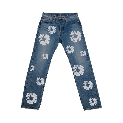 Pre-owned Levi's X Denim Tears The Cotton Wreath Jean 'vintage Wash' In Blue