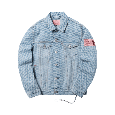 Pre-owned Kith For Levi's Salt Bleached Aop Trucker Jacket 'light Blue'