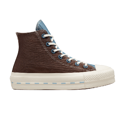 Pre-owned Converse Wmns Chuck Taylor All Star Lift Platform Crafted Canvas High 'brazil Nut Indigo Oxide' In Brown