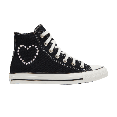 Pre-owned Converse Wmns Chuck Taylor All Star High 'embroidered Hearts - Black'