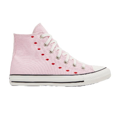 Pre-owned Converse Wmns Chuck Taylor All Star High 'embroidered Hearts - Cherry Blossom' In Pink