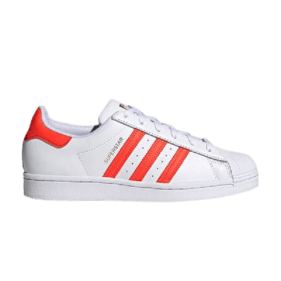 Pre-owned Adidas Originals Wmns Superstar 'white Scarlet'