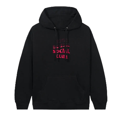 Pre-owned Anti Social Social Club A Fire Inside Hoodie 'black/pink Flame'