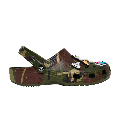 Pre-owned Crocs Palace X Classic Clog 'jungle Camo' In Green