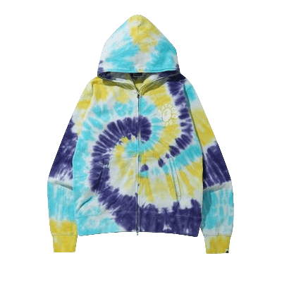 Pre-owned Bape Tie Dye Wide Full Zip Hoodie 'multicolor' In Multi-color