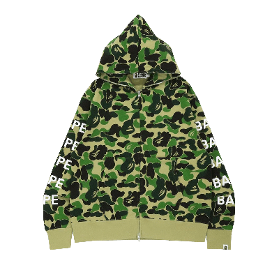 Pre-owned Bape Big Abc Camo Relaxed Fit Full Zip Hoodie 'green'