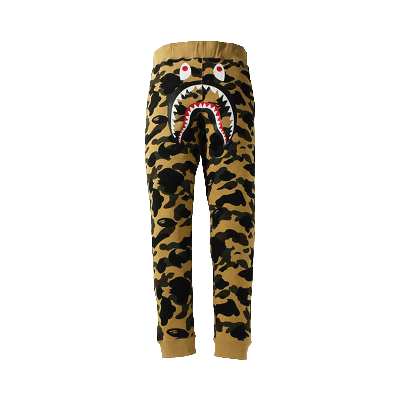 Pre-owned Bape 1st Camo Shark Slim Fit Sweatpants 'yellow'