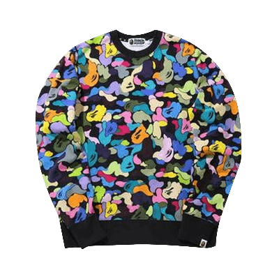 Pre-owned Bape Multi Camo Crewneck 'black'