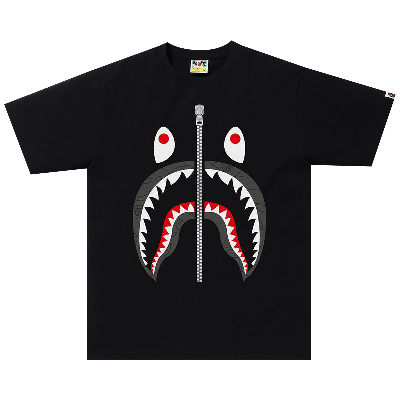 Pre-owned Bape Line 1st Camo Shark Tee 'black/black'