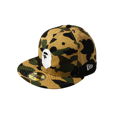 Pre-owned Bape New Era 59 Fifty 1st Camo Ape Head Cap 'yellow'