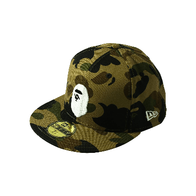 Pre-owned Bape New Era 59 Fifty 1st Camo Ape Head Cap 'green'