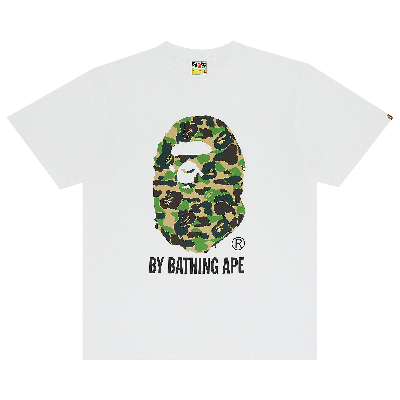 Pre-owned Bape Abc Camo By Bathing Tee 'white/green'