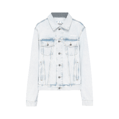 Pre-owned Off-white Diag Tab Slim Denim Jacket 'bleach Blue'