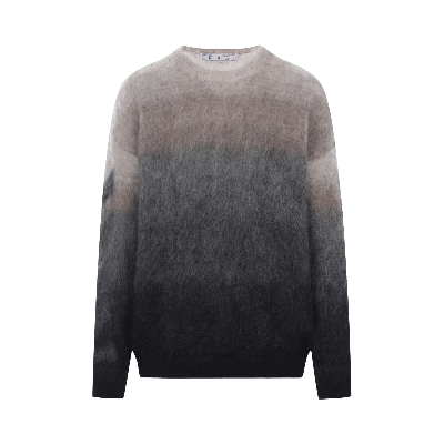 Pre-owned Off-white Diag Brushed Knit Crew 'dark Sand/black' In Tan