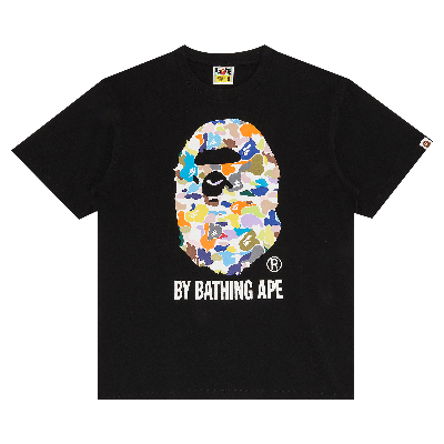 Pre-owned Bape Color Camo Big Ape Head Tee 'black/candy'