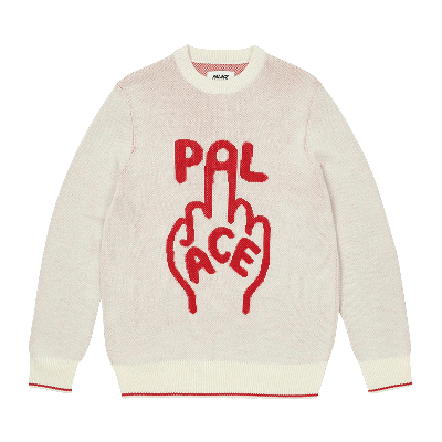 Pre-owned Palace Finger Up Knit 'white'
