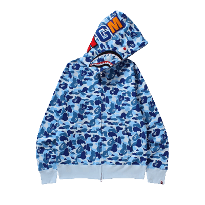 Pre-owned Bape Abc Shark Full Zip Hoodie 'blue'