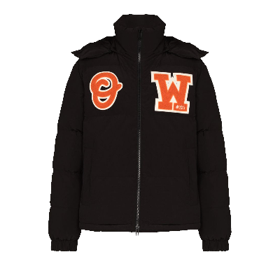 Pre-owned Off-white Patch Puffer 'black/orange'