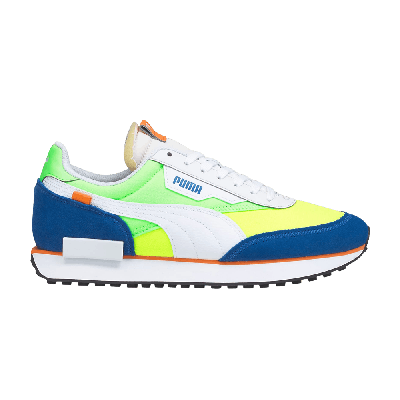 Pre-owned Puma Future Rider Play On 'white Fizzy Lime Royal'