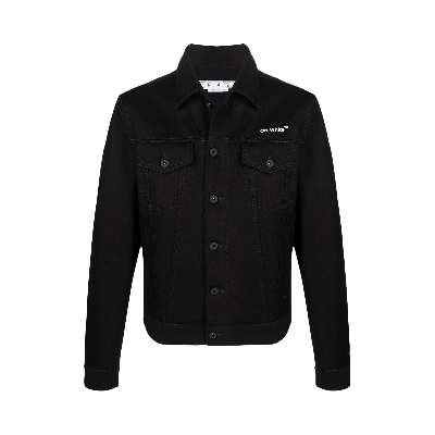 Pre-owned Off-white Diag Tab Slim Denim Jacket 'black'