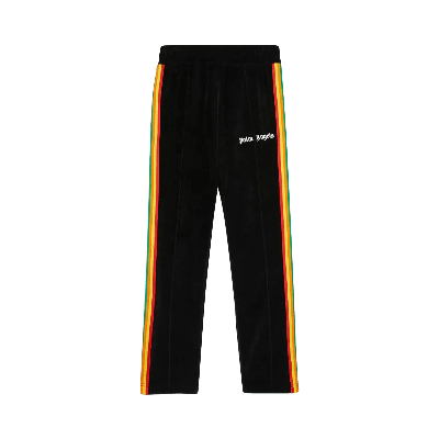 Pre-owned Palm Angels Rainbow Chenille Track Pants 'black/white'