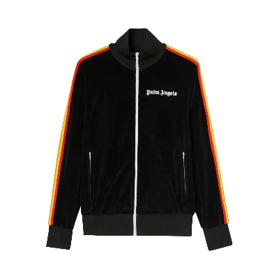 Pre-owned Palm Angels Rainbow Chenille Track Jacket 'black/white'