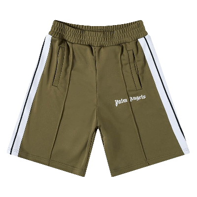 Pre-owned Palm Angels Classic Track Shorts 'military/white' In Green