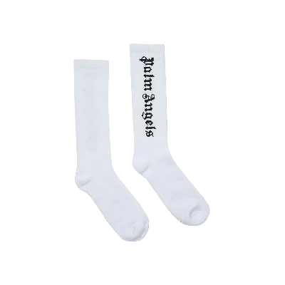 Pre-owned Palm Angels Classic Logo Socks 'white/black'