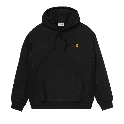 Pre-owned Carhartt Wip Hooded American Script Sweatshirt 'black'