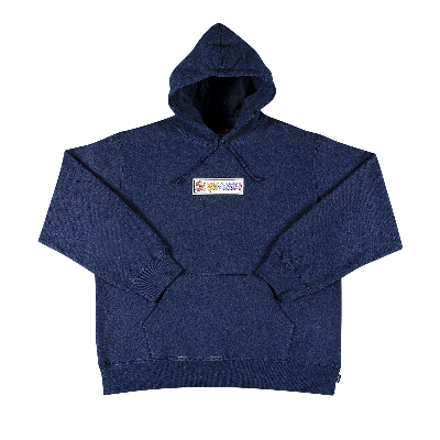 Pre-owned Supreme Bling Box Logo Hooded Sweatshirt 'navy' In Blue