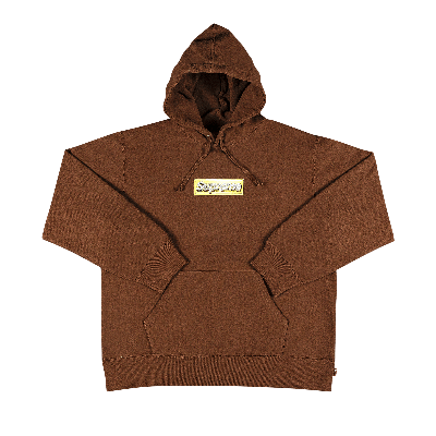 Pre-owned Supreme Bling Box Logo Hooded Sweatshirt 'dark Brown'