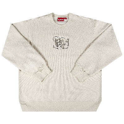 Pre-owned Supreme Overlap Crewneck 'natural' In Cream