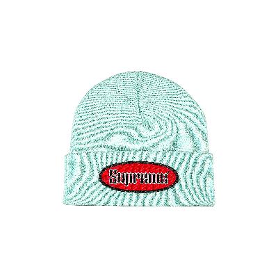 Pre-owned Supreme Oval Patch Beanie 'turquoise' In Blue