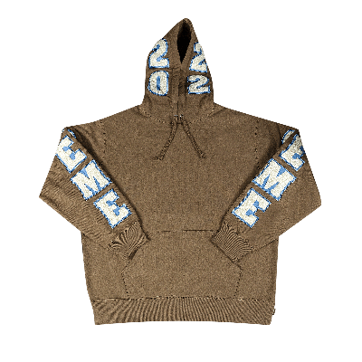 Pre-owned Supreme Team Chenille Hooded Sweatshirt 'olive Brown'