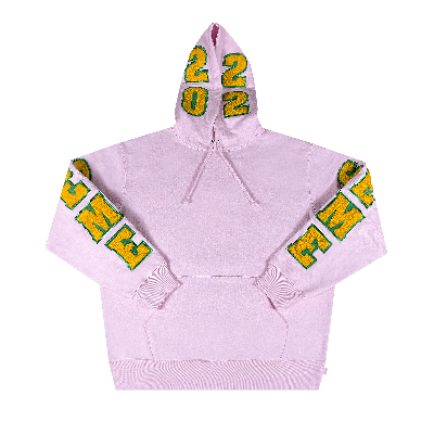 Pre-owned Supreme Team Chenille Hooded Sweatshirt 'light Pink'
