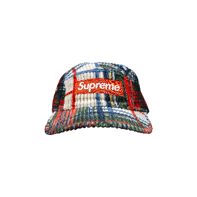 Pre-owned Supreme Corduroy Camp Cap 'plaid' In Multi-color