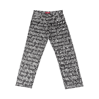 Pre-owned Supreme Fat Tip Jacquard Regular Jean 'black'